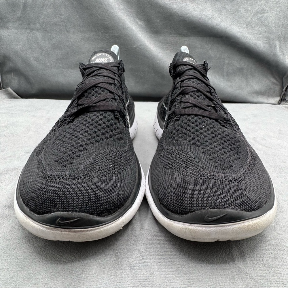 Nike Free RN Flyknit 2018 Running Shoes Men’s Size 9.5 Black White Athletic - Picture 9 of 14